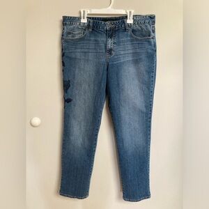 Calvin Klein Size 12P Boyfriend Embroidered Jeans